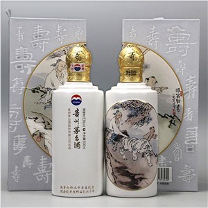 深圳回收茅台范曾寿辰（神翁驯虎图）纪念酒53度酱香型500ml